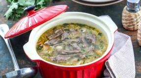 Recipe for fresh cabbage soup with beef