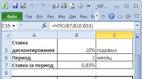 Расчет NPV в Excel (пример)