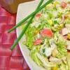 Salad with crab sticks and cabbage Dietary crab salad