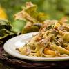 Pasta with mushrooms in creamy sauce