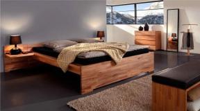 Saját készítésű fából készült ágy: a munka árnyalatai