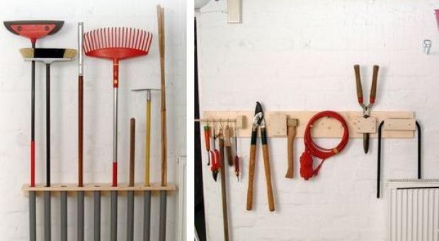 Making a rack for storing garden tools